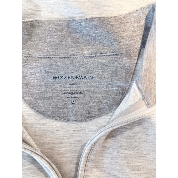 Mizzen Main Mens Sweater Gray KPI Quarter Zip Performance Pullover Stretch Large - Picture 4 of 10